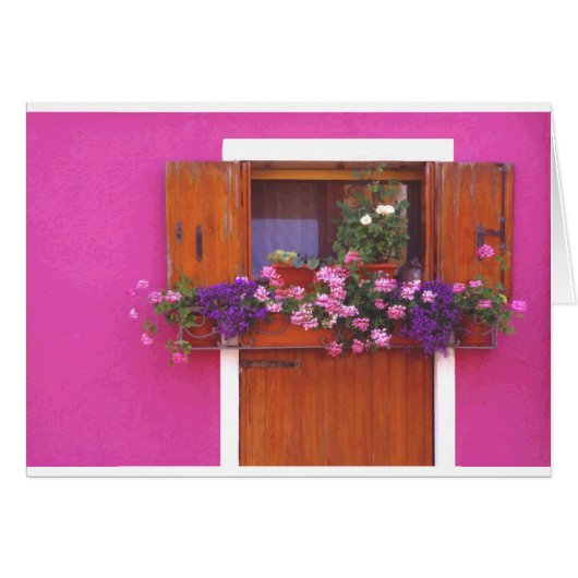 Pink Wall in Burano Cards (Front Horizontal)