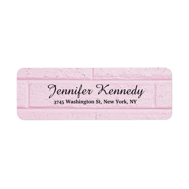 Pink Wall Unique Class Script Creative Plain Label (Front)