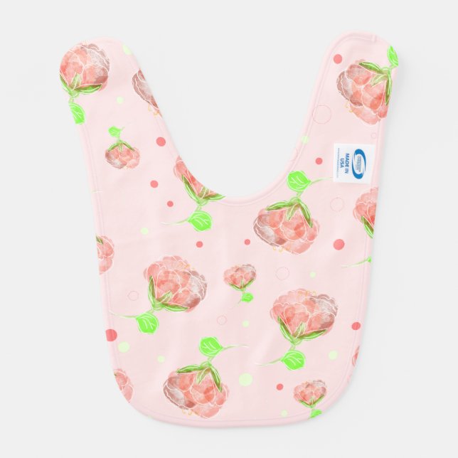 Pink Waltz Baby Bib (Back)