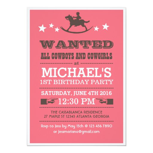 Cowgirl Wanted Invitations 8