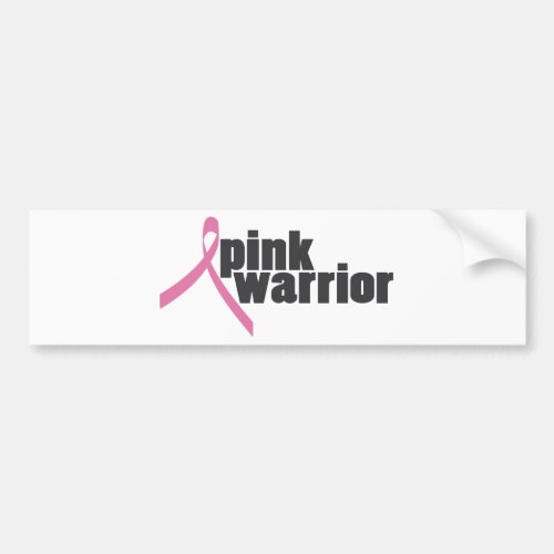 pink warrior breast cancer bumper sticker
