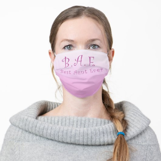 Pink Washable Social Distancing Best Aunt Adult Cloth Face Mask (Worn)