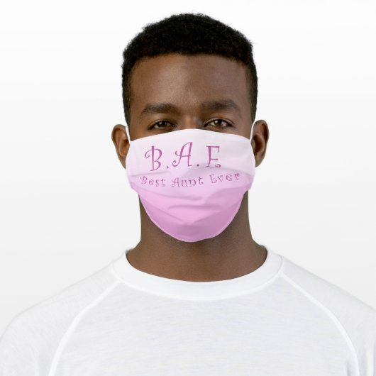 Pink Washable Social Distancing Best Aunt Adult Cloth Face Mask (Worn)