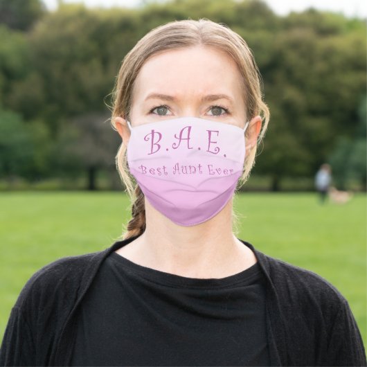 Pink Washable Social Distancing Best Aunt Adult Cloth Face Mask (Outside)