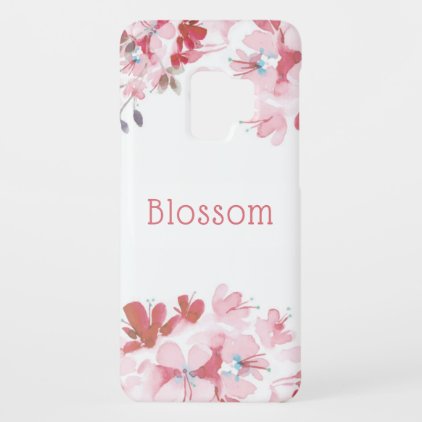 Pink Watecolor Flowers Personalized Case-Mate Samsung Galaxy S9 Case
