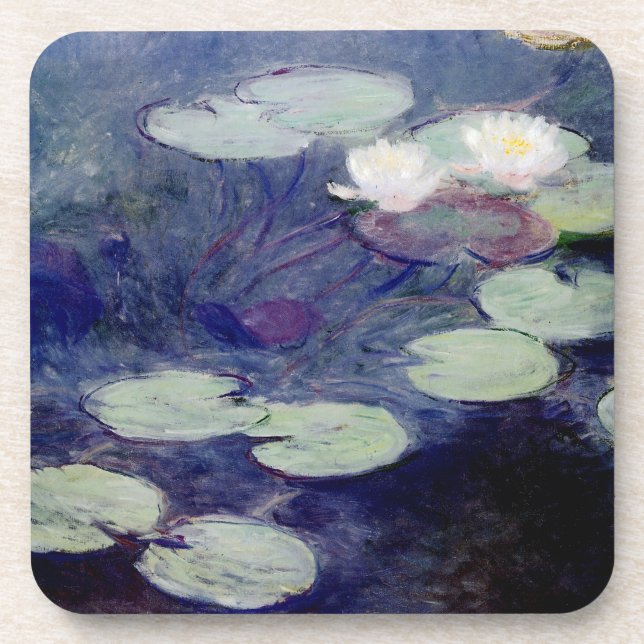 Pink Water-Lilies: 1897-99 by Monet Drink Coaster (Front)