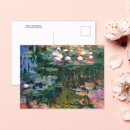 Pink Water Lilies 1917 Claude Monet Postcard