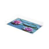 Pink Water Lilies Acrylic Tray (Angled)