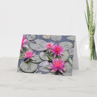 Pink Water Lilies Card