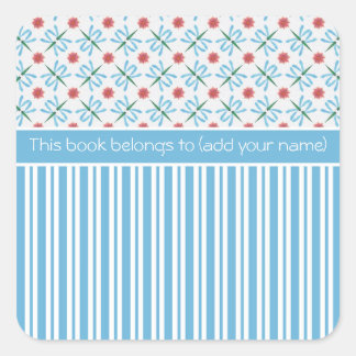 Pink Water Lilies, Dragonflies, Custom Bookplates