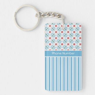 Pink Water Lilies, Dragonflies, Custom Keychain