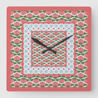 Pink Water Lilies Dragonflies Pendant Wall Clock