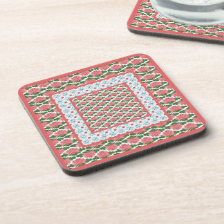 Pink Water Lilies, Dragonflies: Set of Coasters