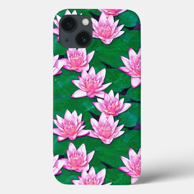 Pink Water Lilies on a  Pool Case-Mate iPhone Case (Back)