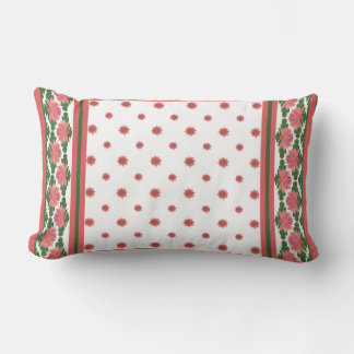 Pink Water Lilies on White Lumbar Pillow, Cushion