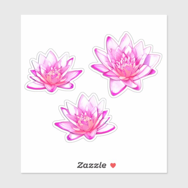 Pink Water Lilies  Sticker (Sheet)