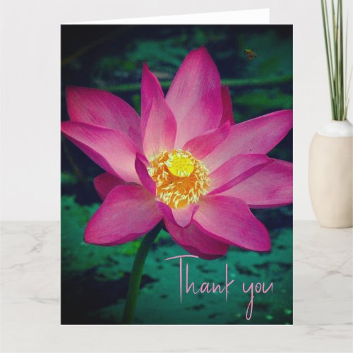 Pink Water Lilly Thank You Card