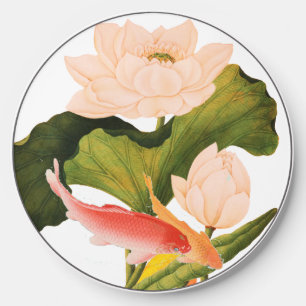 Pink Water Lily and Koi Wireless Charger