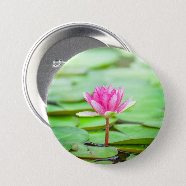 Pink Water Lily Button (Front & Back)