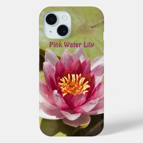 Pink Water Lily iPhone 15 Case