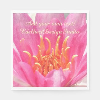Pink Water Lily Close Up Paper Napkins