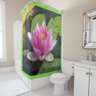Pink Water Lily Close Up Shower Curtain