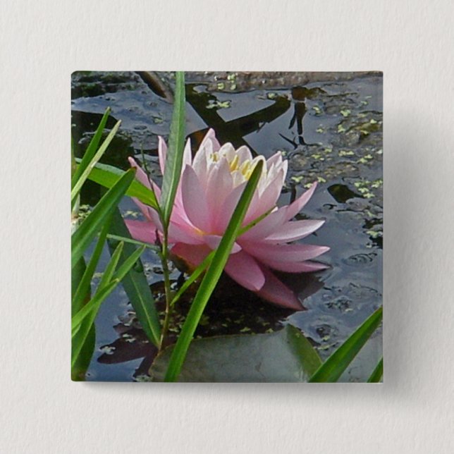 Pink Water Lily Coordinating Items Button (Front)