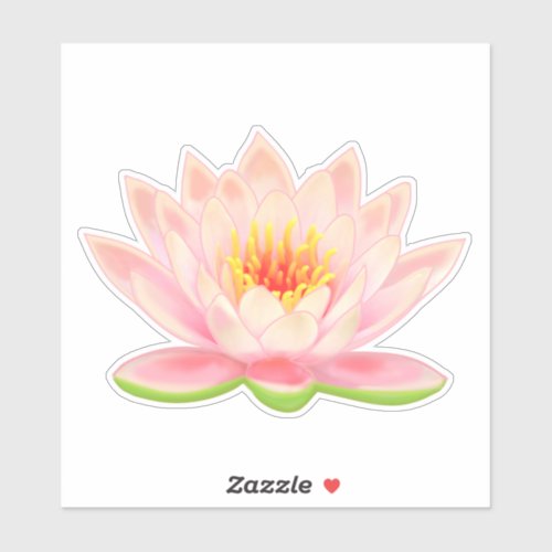 Pink Water Lily Flower Sticker