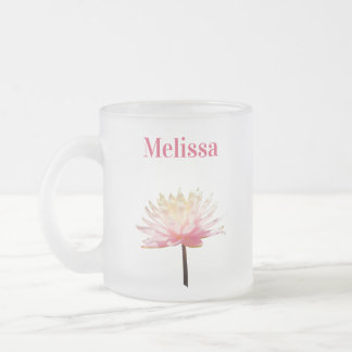 Pink Water Lily Frosted Coffee Mug Cup