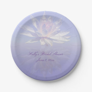 Pink Water Lily - Lotus Flower & Lavender Paper Plates