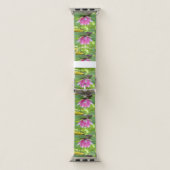 Pink Water Lily Lotus Flower on Green Lily Pad Apple Watch Band (Band)