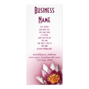 Pink Water Lily Photograph Custom Business Rack Card