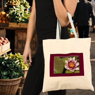 Pink Water Lily Tote Bag