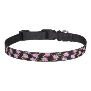 Pink Water Lily w/ Black and Green Background Pet Collar
