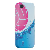Pink Water Polo Ball iPhone 4 Case (Back Right)