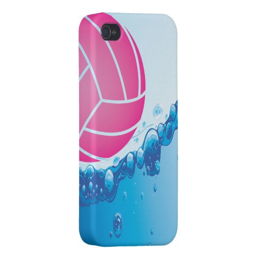 Pink Water Polo Ball iPhone 4 Case (Back Right)