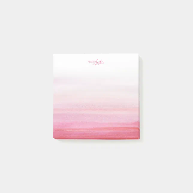Pink Watercolor A Note From Monogram Notepad | Zazzle