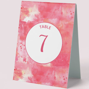 Pink Watercolor Abstract Modern Table Tent