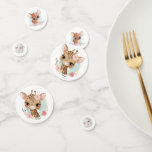 Pink Watercolor Baby Animals  Confetti
