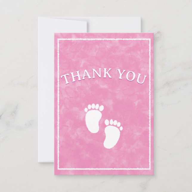 Pink Watercolor Baby Shower Rectangle Template  (Front)