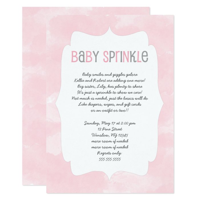 Pink Watercolor Baby Sprinkle Girl Baby Shower Invitation Zazzle Com Have you heard of a baby sprinkle yet? pink watercolor baby sprinkle girl baby shower invitation zazzle com