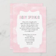 Pink Watercolor Baby Sprinkle, girl baby shower Invitation