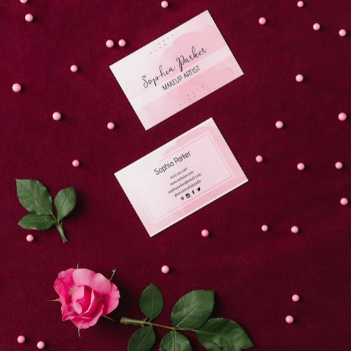 Pink Watercolor Background  Business Card