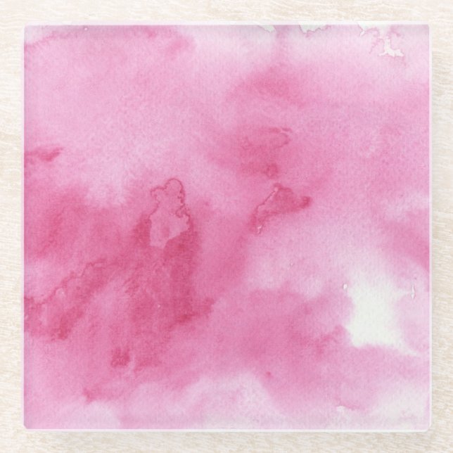 pink watercolor background for your glass coaster (Front)
