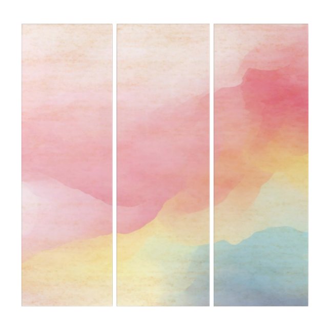 Pink Watercolor Background  Triptych (Front)