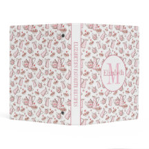 Pink Watercolor Bakery Desserts Monogram Recipe