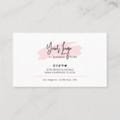 Pink Watercolor Bakery Food Allergens Checklist Business Card (Back)