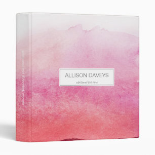 Pink Watercolor Binder