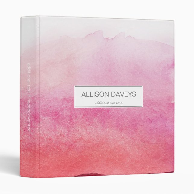 Pink Watercolor Binder (Front/Spine)
