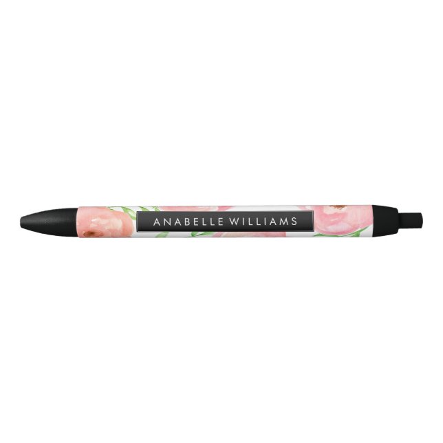 Pink Watercolor Blooms Pen (Front)